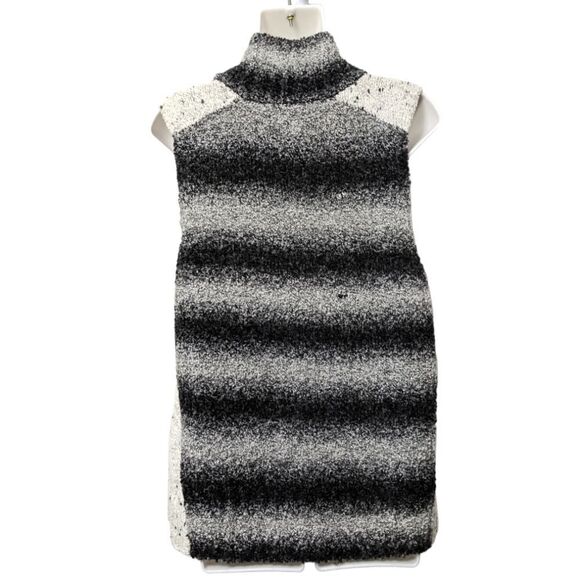 INTERMIX Ombre Striped Sleeveless Turtleneck Sweater L - Picture 5 of 7